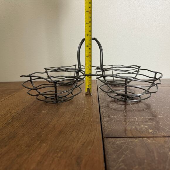 Kalalou Wire Wine Bottle Topper Quad Basket Snack Holder‎ Event Decor - Picture 3 of 6